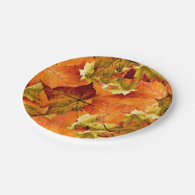 Fallen Autumn Leaves Paper Plate (Angled)