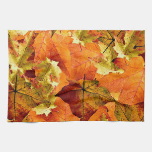 Fallen Autumn Leaves Tea Towel