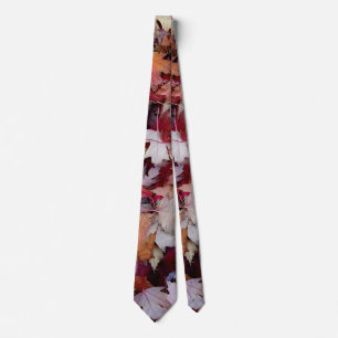 Fallen Autumn Tree Leaves Tie