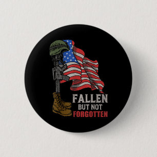 Fallen But Not Forgotten Memorial Day  6 Cm Round Badge