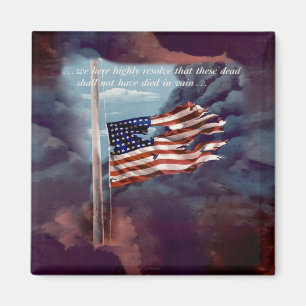 Fallen But Not Forgotten Smoke and Torn Flag Magnet