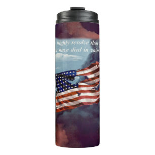Fallen But Not Forgotten Smoke and Torn Flag Thermal Tumbler