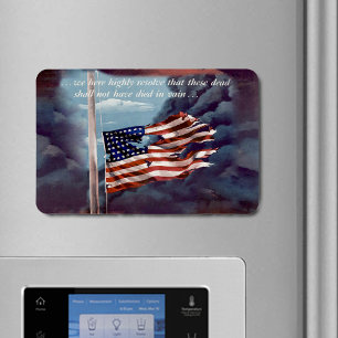Fallen But Not Forgotten Smoke Torn Flag Flexible Magnet
