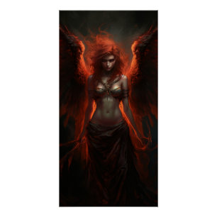 Fallen Fire Angel – Dark Fantasy Poster Art