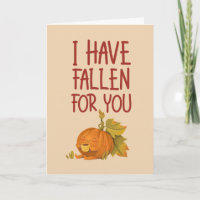 Fallen For You Funny Autumn Pun Valentine's Day