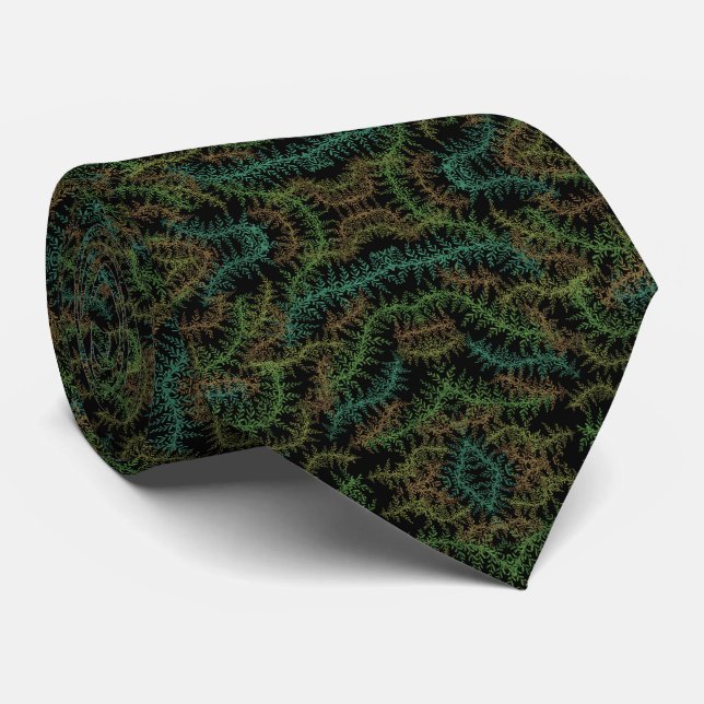 Fallen Leafy Repeating Pattern With Fall Colors Tie (Rolled)