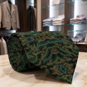 Fallen Leafy Repeating Pattern With Fall Colours Tie