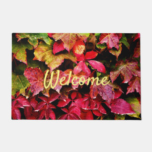 Fallen Leaves At The Yard In Autumn Doormat