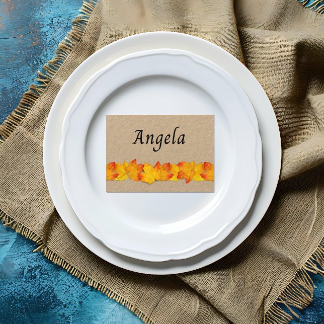 Fallen Leaves Blank Place Cards (Creator Uploaded)