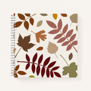 Fallen Leaves Design Fall Colours on Cream Notebook