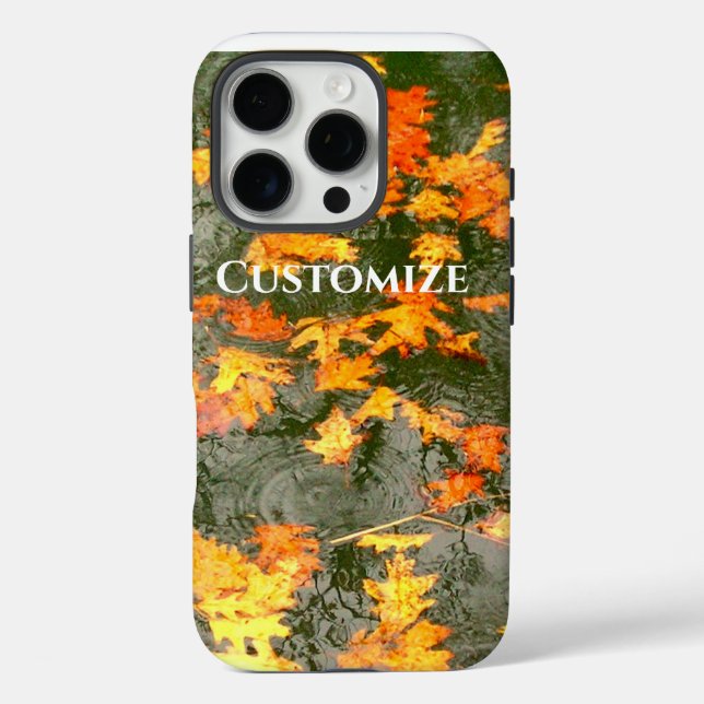 fallen leaves in rain Case-Mate iPhone case (Back)