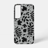 Fallen Leaves Lg Pattern Black on Grey