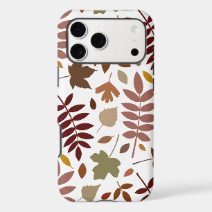 Fallen Leaves Lg Pattern Fall Colours on White