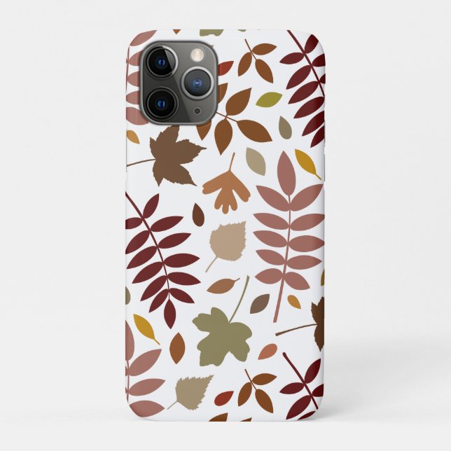 Fallen Leaves Lg Pattern Fall Colours on White Case-Mate iPhone Case (Back)