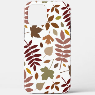 Fallen Leaves Lg Pattern Fall Colours on White iPhone 12 Pro Max Case