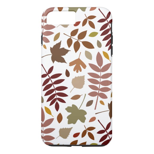 Fallen Leaves Lg Pattern Fall Colours on White Case-Mate iPhone Case (Back)