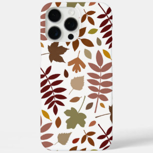Fallen Leaves Lg Pattern Fall Colours on White iPhone 16 Pro Max Case