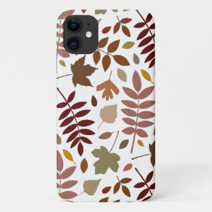 Fallen Leaves Lg Pattern Fall Colours on White Case-Mate iPhone Case