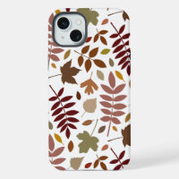 Fallen Leaves Lg Pattern Fall Colours on White