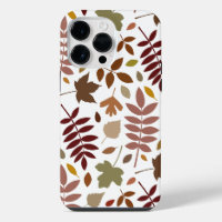Fallen Leaves Lg Pattern Fall Colours on White