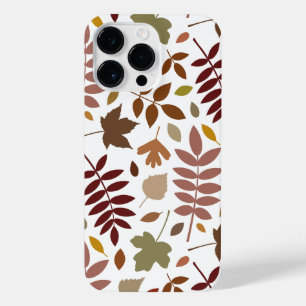 Fallen Leaves Lg Pattern Fall Colours on White iPhone 14 Pro Max Case