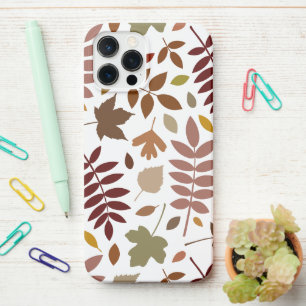 Fallen Leaves Lg Pattern Fall Colours on White iPhone 12 Pro Max Case
