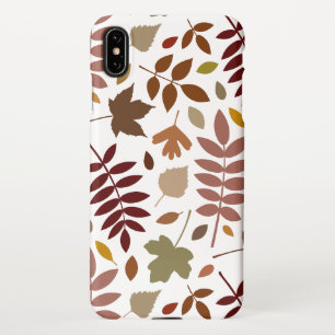 Fallen Leaves Lg Pattern Fall Colours on White iPhone XS Max Case