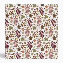 Fallen Leaves Pattern Fall Colours on White
