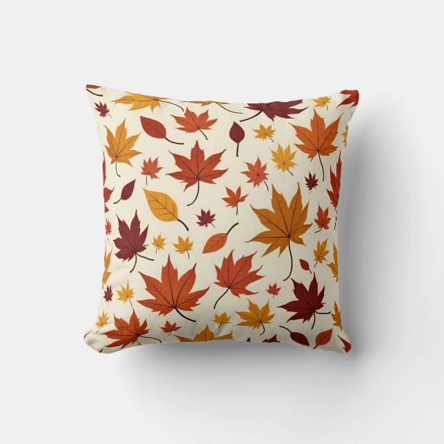 Fallen leaves pattern pillow cushion 2 (Front)