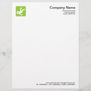 Fallen Man Symbol - Martian Green Letterhead Design