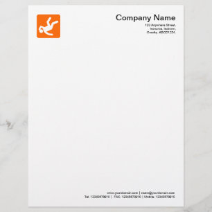 Fallen Man Symbol - Orange Custom Letterhead