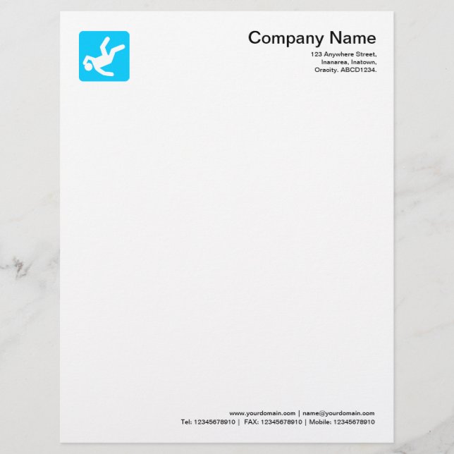 Fallen Man Symbol - Sky Blue Personalised Letterhead (Front)