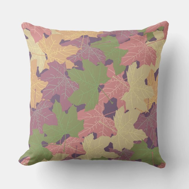 FALLEN MAPLE LEAVES HAPPY AUTUMN CUSHION (Front)