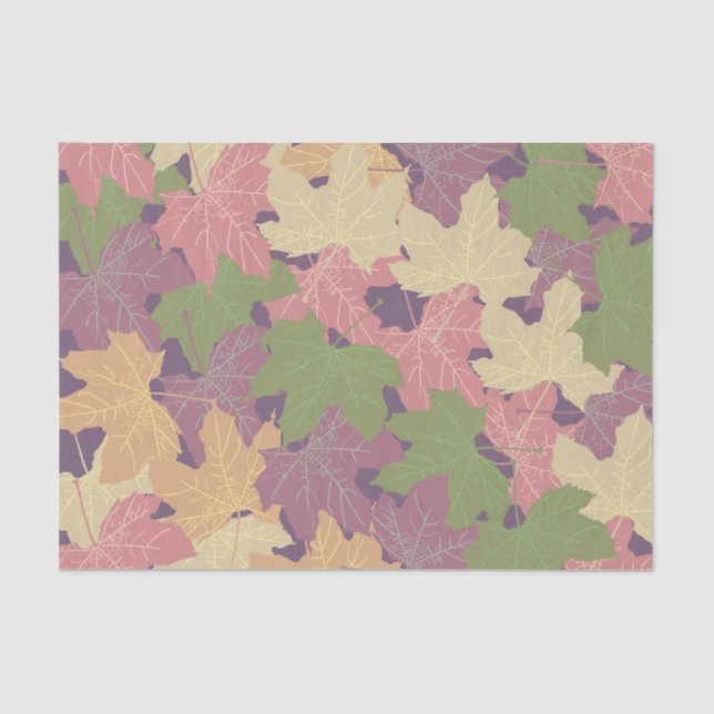 FALLEN MAPLE LEAVES HAPPY AUTUMN TISSUE PAPER (Front)