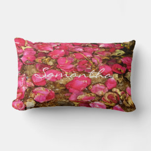 Fallen Rose Petals Lumbar Pillow