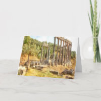 Fallen Ruins of Euromos, Turkiye Watercolor