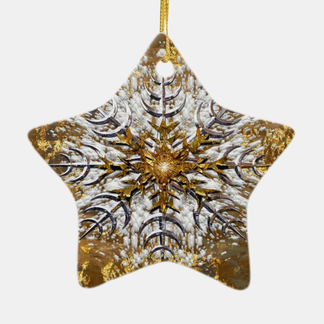 Fallen Snow Ceramic Tree Decoration (Back)