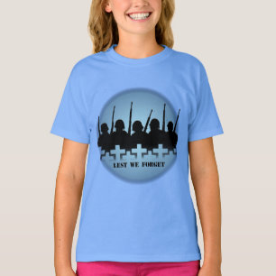 Fallen Soldiers Girl's T-shirts Lest We Forget Tee