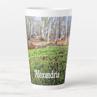 Fallen Tree in Autumn Moss - Large Personalized Latte Mug