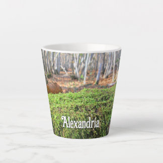 Fallen Tree in Autumn Moss - Small Personalized Latte Mug
