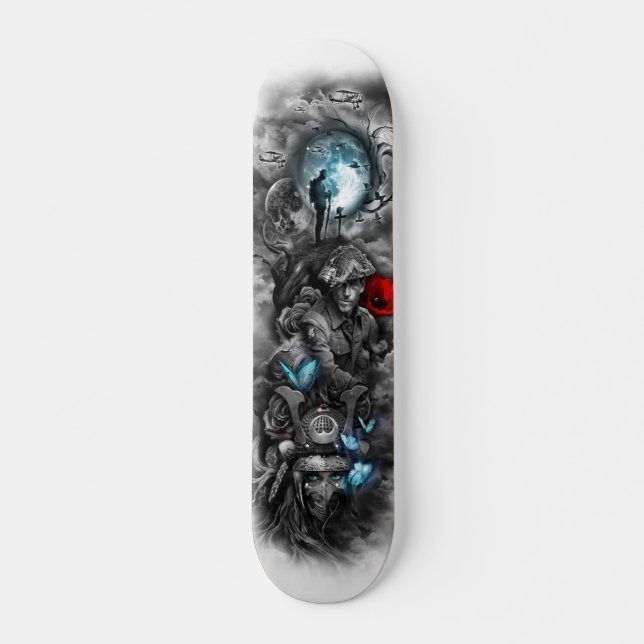 Fallen Warrior Soldier Commemorate Deck Skateboard (Front)