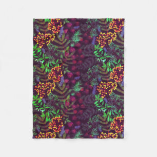 Falling Autumn Wild Jungle Leaves Fleece Blanket