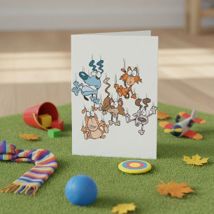 Falling Cats And Dogs Greeting Cards