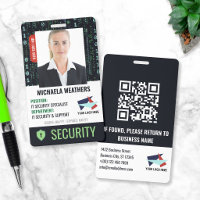 Falling Code Cyber Security Shield Employee ID