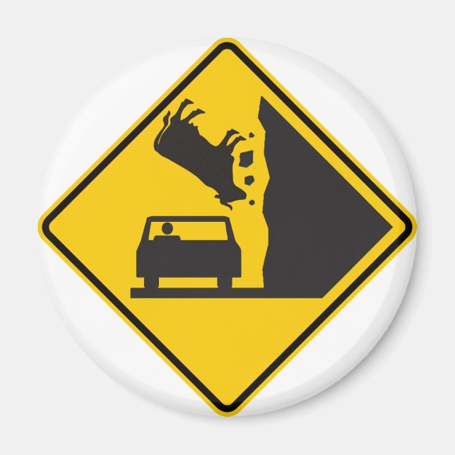 Falling Cow Zone Highway Sign Magnet (Front)