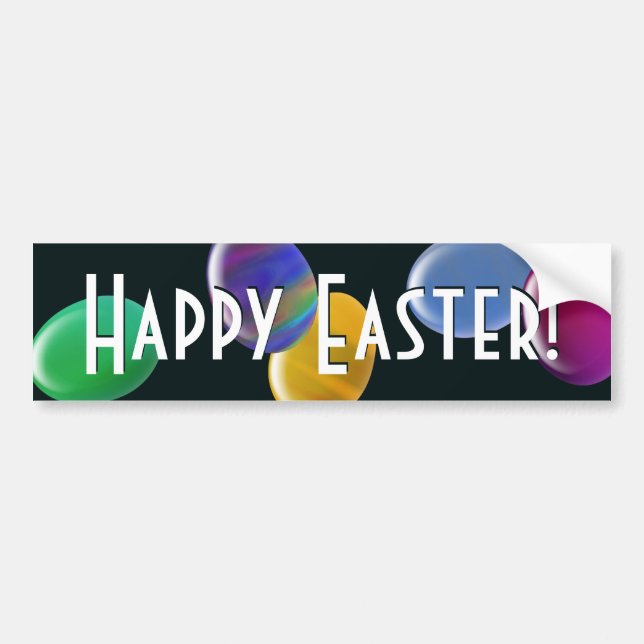 Falling Eggs Happy Easter! Bumper Sticker (Front)