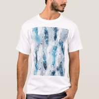 Falling Feathers: Blue Watercolor Seamless