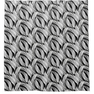 Falling Feathers In Black And White  Shower Curtain