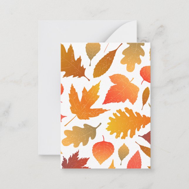 Falling for Autumn – Cosy Leaf Pattern Card (Front)