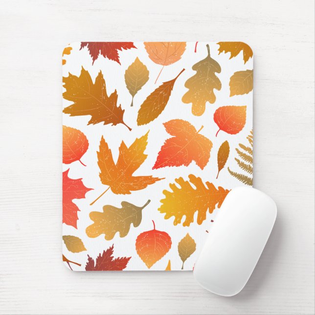 Falling for Autumn – Cosy Leaf Pattern Mouse Pad (With Mouse)